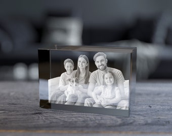 Personalized 3D Crystal Portrait | Custom Engraved Family Gift for Special Occasions