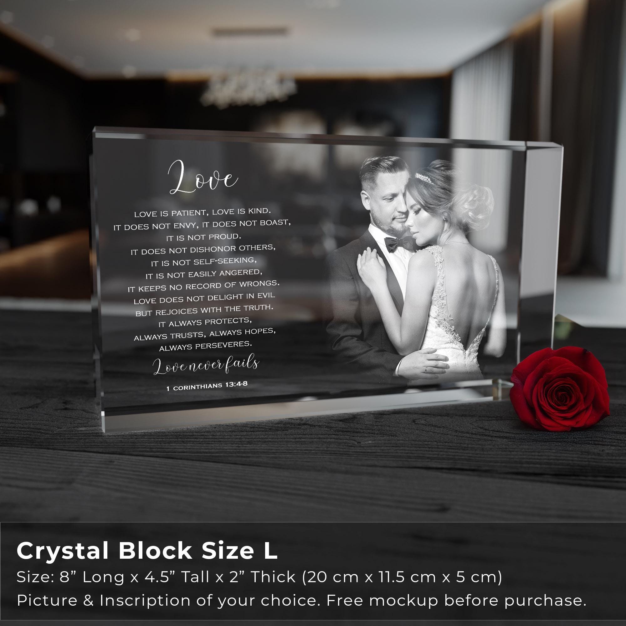 Custom 3D Photo Crystal Engraving for Weddings and Anniversaries
