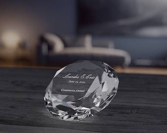 Personalized Elegant Crystal Keepsake Crystal Diamond for Special Occasions