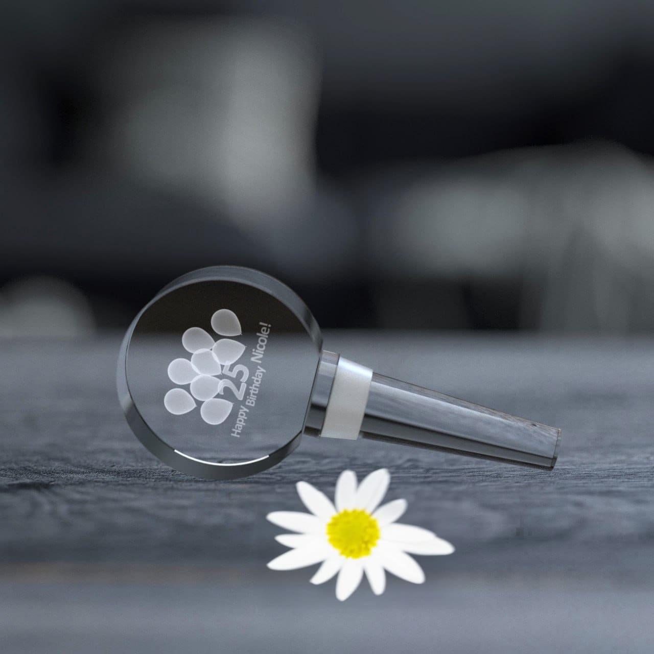 Great Culinary Gift and Thank You Gift, Custom 3D Photo Crystal Wine Stopper with Personalized Engraving & Text
