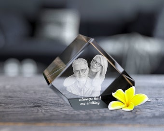 Personalized 3D Anniversary Gift, Beautiful 3D Crystal Photo perfect as Loved Ones Gift Crystal Keepsake to show your appreciation