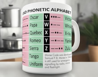 Morse Code and Phonetic Alphabet Educational Gift Mug