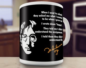 John Lennon "Happy" Quote Gift Mug - By the iconic singer