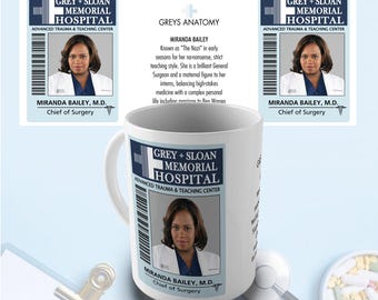 Miranda Badge, Grey's Anatomy Gift Mug - With a short character description