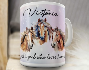Taza de regalo que ama los caballos: solo una chica que ama los caballos