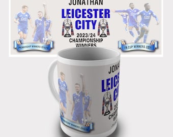 EFL Championship Winners Personalised Gift Mug - Celebrate the Leicester City win!