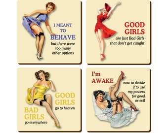 Pin-Up Coasters - Cream (4)