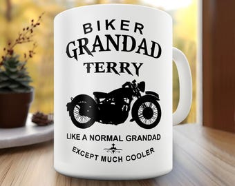Biker Grandad Personalised Gift Mug