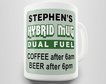 Hybrid Dual Fuel Personalised Gift Mug - For any time of the day
