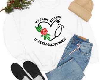 Endoscopie verpleegkundige sweatshirt, Hart behoort toe aan een Endoscopie verpleegkundige, Endo gift sweatshirt