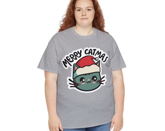 Cute Cat Christmas Shirt, Animal Lover Gift Tee For Christmas, Christmas kitty Shirt, Christmas Tee For cat Owner, Merry Catmas Shirt