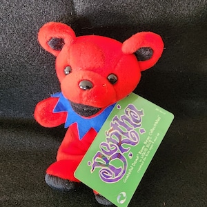 Grateful Dead Liquid Blue Plush Bears.  Vintage Beanie Bear.  First Generation