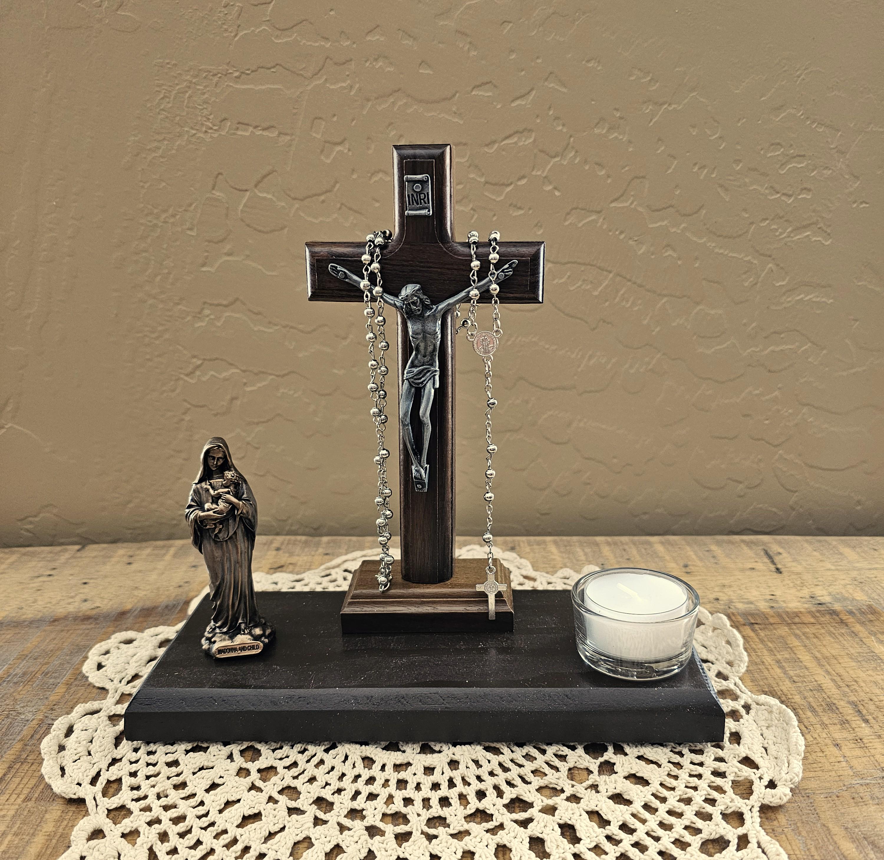 天然石　クリスタルセット５個入り　アーキエンジェルマイケル　ロナハーマン Madonna & Child or St. Michael the Archangel Statue. Catholic