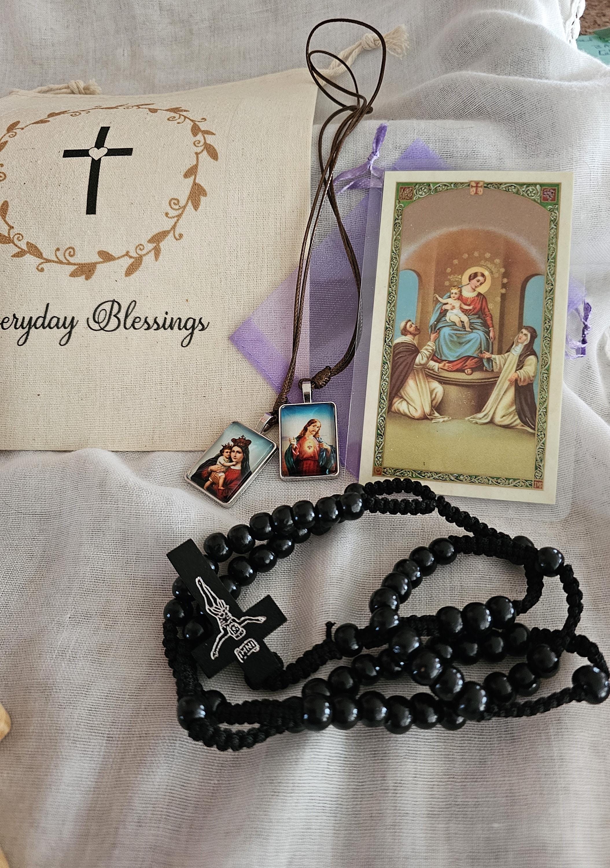 Catholic Prayer Kit: Travel Gift Set With Rosary & Holy Water - Etsy