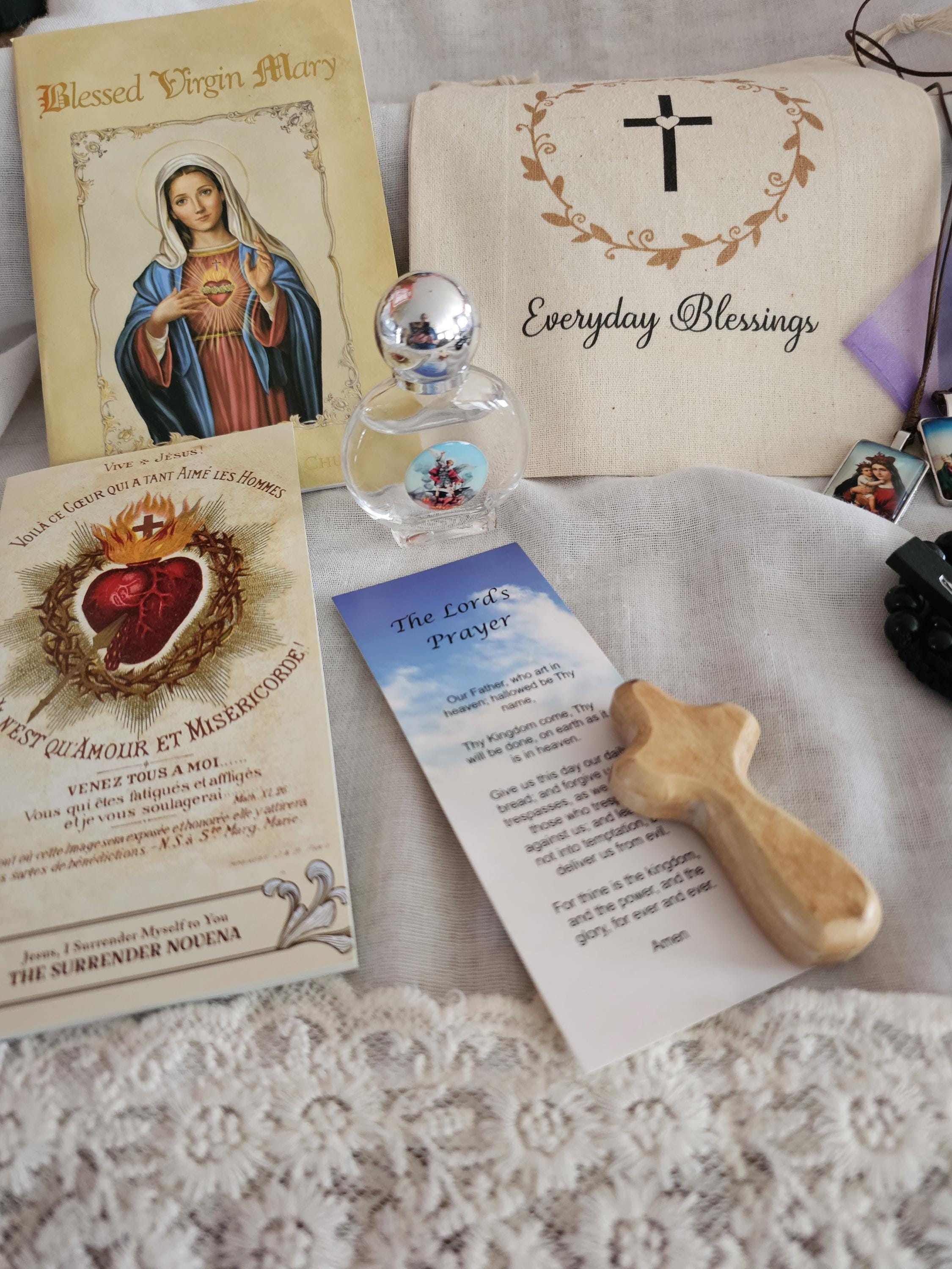 Catholic Prayer Kit: Travel Gift Set With Rosary & Holy Water - Etsy