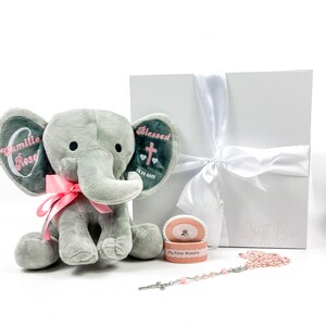 Personal Baby Baptism Gift | Custom Baby Christening Gift | Custom Baptism Stuffed Animal | Baby Keepsake Baptism Gift | Custom Baby Rosary