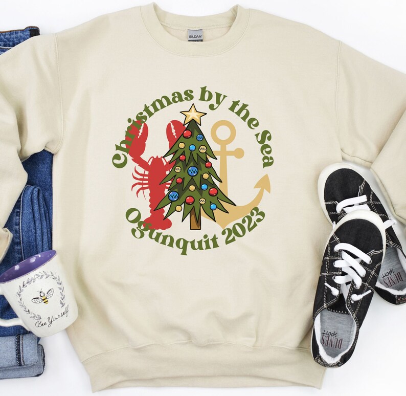 Ogunquit Sweatshirt Christmas by the Sea Sweatshirt Ogunquit Etsy