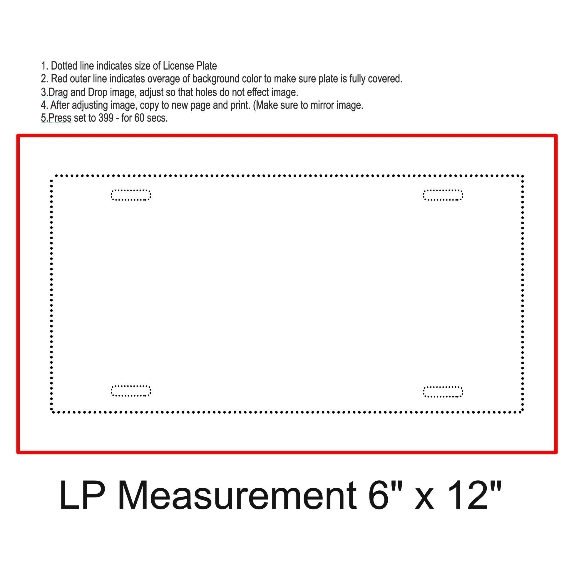 License Plate Template Sublimation Etsy