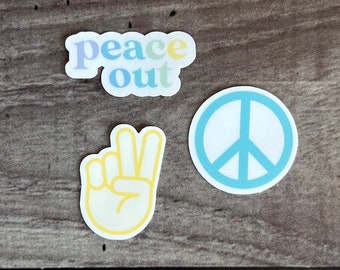 Peace Out Mini Vinyl Sticker 3-Pack | Peace Out Sticker | Peace Sign Sticker | Peace Sticker | Mini Stickers