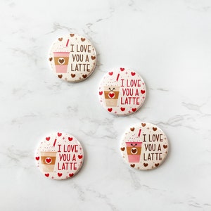 Ti amo un Latte Button Pin o Magnete 1.5&quot;
