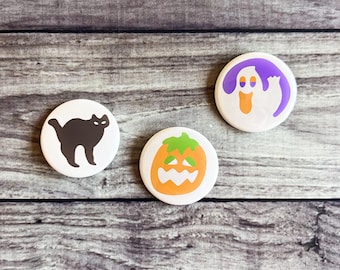 3-pack Halloween-kakor med knappnålar eller magneter | Halloween-knappar | Halloween-magneter | Halloween-kakknappar | Halloween-kakmagneter