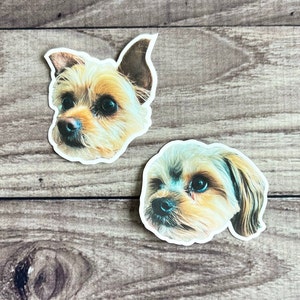 Hund Gesicht Matt Vinyl Aufkleber | Hundeaufkleber | Personalisierter Sticker | Wasserflasche Aufkleber | Ministicker
