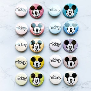 Mickey Button Pins or Magnets | Pack of 2