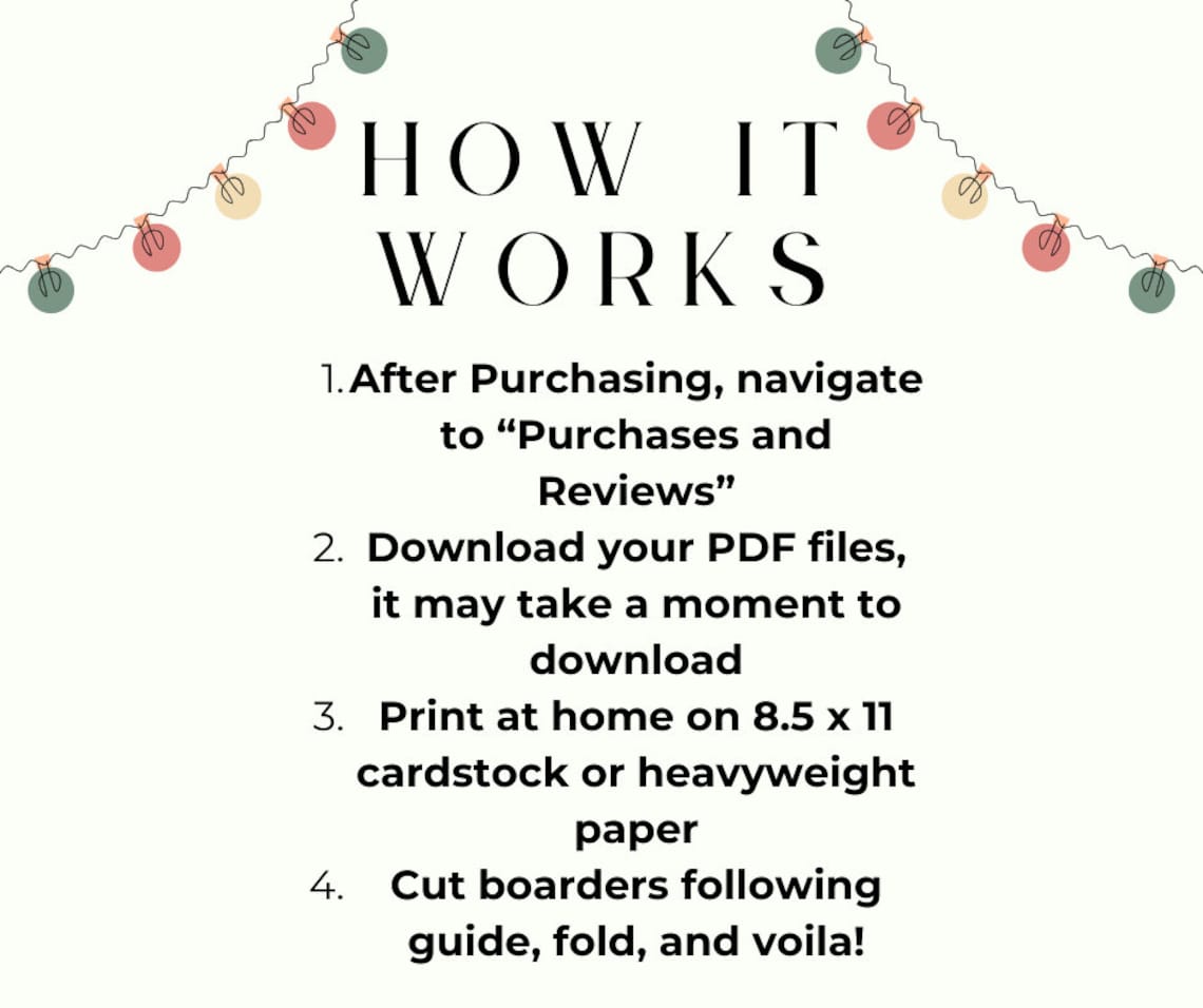 Printable Christmas Lights Card, Christmas Lights, Colorful Holiday