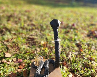 Metal snake touch lamp