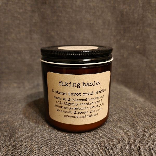 Vela de lectura de tarot de 3 piedras.