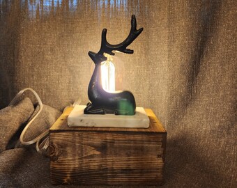 Resting deer touch lamp