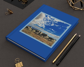Elephant Herd Illustration Hardcover Journal | African Safari Wildlife Notebook