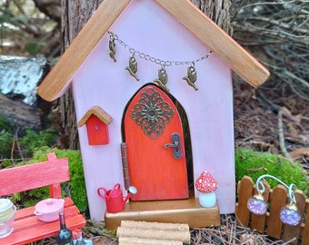 Flat House, Fairy House, Gnome House, Fairy Garden Magical Cottage, Garden House, Wooden House, Fairytale house