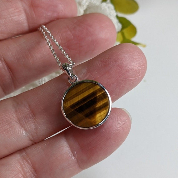 Tigers Eye Pendant | Two Sided Faceted Stone | 92… - image 1