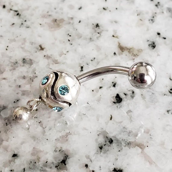 Dangle Belly Ring | Surgical Steel and 925 Silver… - image 1