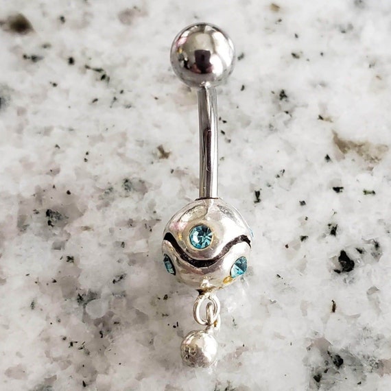 Dangle Belly Ring | Surgical Steel and 925 Silver… - image 2