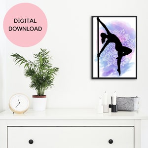 POLE DANCE PRINT Digital Download Digital Art Pole Dance Art Dance Art Printable Art Digital Print Pole Dance Printable Wall Art