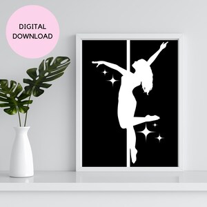 POLE DANCE PRINT Digital Download Digital Art Pole Dance Art Dance Art Printable Art Digital Print Pole Dance Printable Wall Art