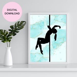 POLE DANCE PRINT Digital Download Digital Art Pole Dance Art Dance Art Printable Art Digital Print Pole Dance Printable Wall Art