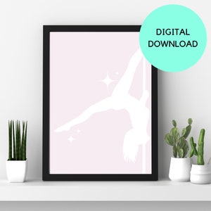 POLE DANCE PRINT Digital Download Digital Art Pole Dance Art Dance Art Printable Art Digital Print Pole Dance Printable Wall Art