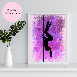 POLE DANCE PRINT Digital Download Digital Art Pole Dance Art Dance Art Printable Art Digital Print Pole Dance Printable Wall Art