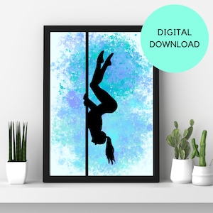 POLE DANCE PRINT Digital Download Digital Art Pole Dance Art Dance Art Printable Art Digital Print Pole Dance Printable Wall Art