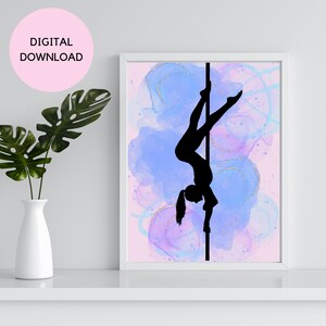 POLE DANCE PRINT Digital Download Digital Art Pole Dance Art Dance Art Printable Art Digital Print Pole Dance Printable Wall Art