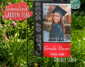 Class of 2026 Graduation Garden Flag Custom Photo Gift for Graduate Custom Garden Flag Gift Congratulations Class of 2026 Gift Keepsake Gift