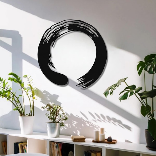 Enso Circle Metal Zen Wall Art - Etsy