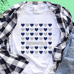 Love Indianapolis Football Hearts SVG cut file, touch down SVG, game day season SVG, png for sublimation
