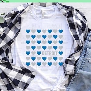Love Detroit Football Hearts SVG cut file, touch down SVG, game day season SVG, png for sublimation