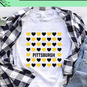 Love Pittsburgh Football Hearts SVG cut file, touch down SVG, game day season svg, png for sublimation