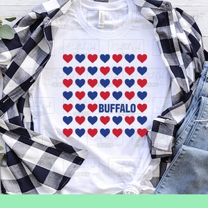Liebe Buffalo Football Herzen SVG-Schnittdatei, Touch Down SVG, Spieltag Saison SVG, Png für Sublimation