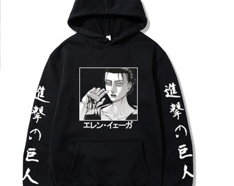 Anime inspired japanese hoodie, high quality, japanese lots colours UNISEX hoodie Cotton Comfortable, printed, pullover aot eren